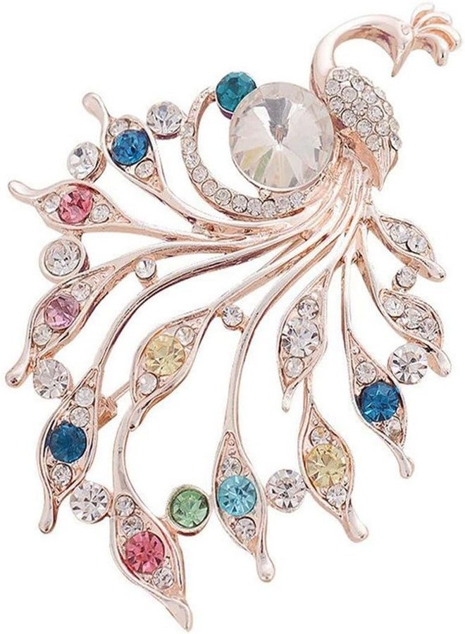 ACHARAJ Brooch Pin Women's Peacock Color Rhinestones Breastpin for Wedding/Banquet/Bouquet Unique Brooch Can Be Used for Clothes Hats Bags (1 pcs)(7 x 5 cm)(Multicolor) - Image 1