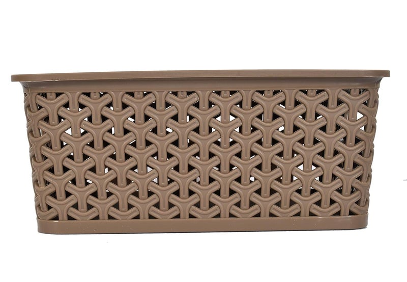 Kuber Industries Kuber Industries Plastic 3 Pieces Small Size Multipurpose Solitaire Storage Basket with Lid (Multi)-KUDMART2865  - Image 4
