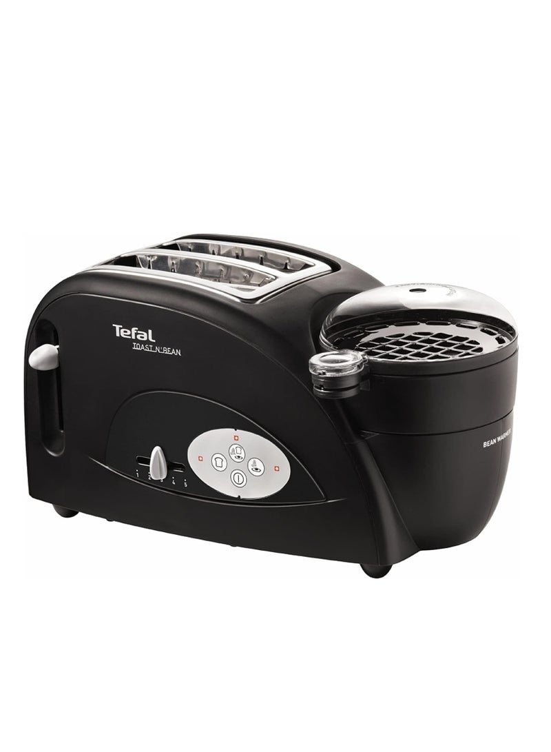 Tefal Toast n Bean, 2 Slice Toaster, Bean & Egg maker, 1200 W, Black, TT552842 1200 W TT552842 BLACK - Image 1
