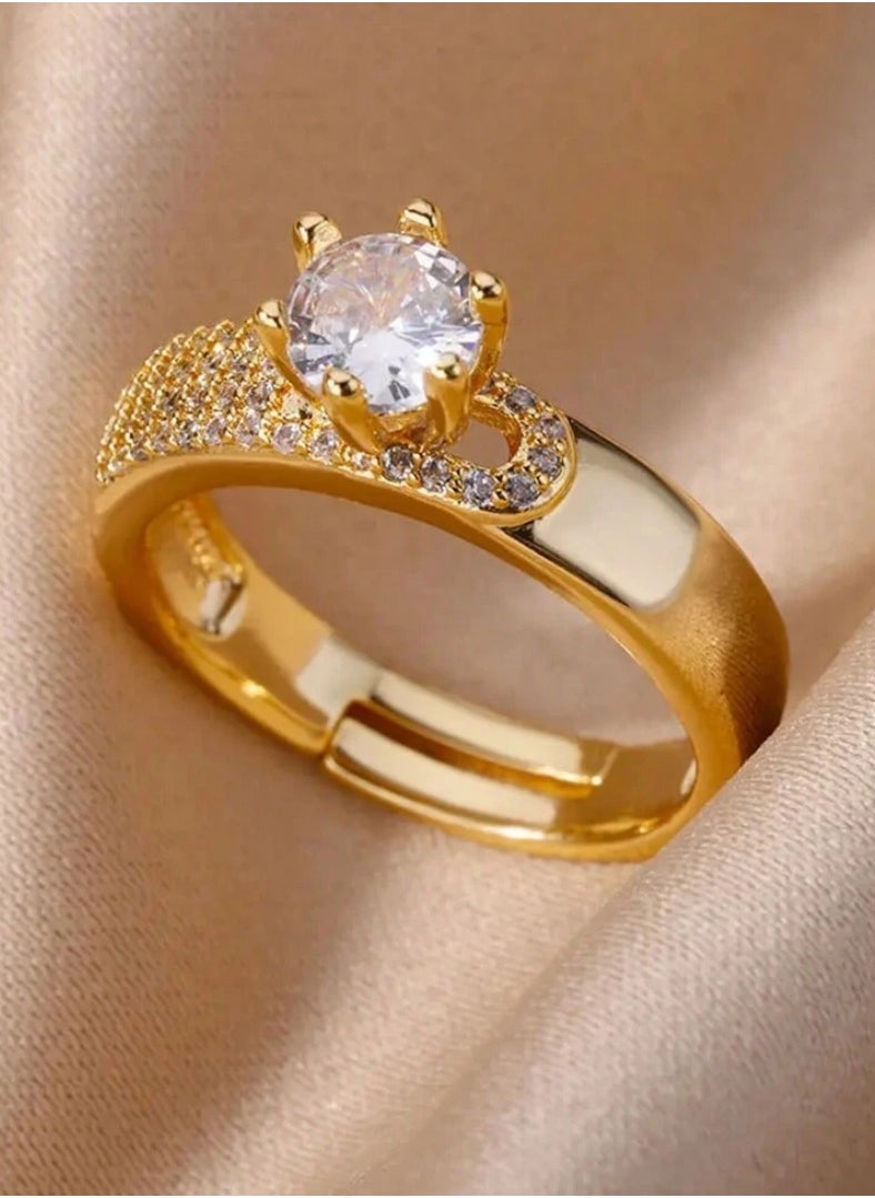 JewelryPalace 18k Gold Plated Stainless Steel Ring For Women  - Image 1