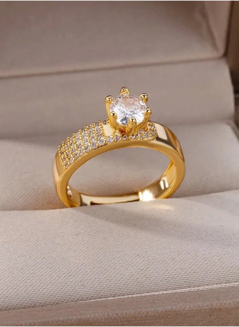 JewelryPalace 18k Gold Plated Stainless Steel Ring For Women  - Image 2