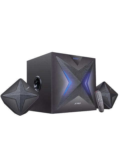 F&D F550X 2.1 Channel Multimedia Speaker (Black) | Wireless Bluetooth Speakers | Subwoofer Satellite Speaker/LED Display/USB/SD Card/NFC | Home Theatre | Speaker for Laptop, Pc & Mobile