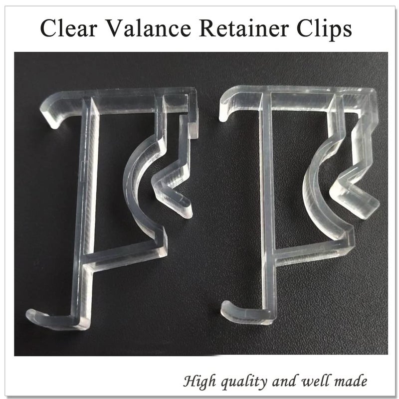 lofrcin Valance Clips, 2 Inch Clear Blind Clips for Wood or Faux Wood Horizontal Blinds Valance (12 Pieces) - Image 3