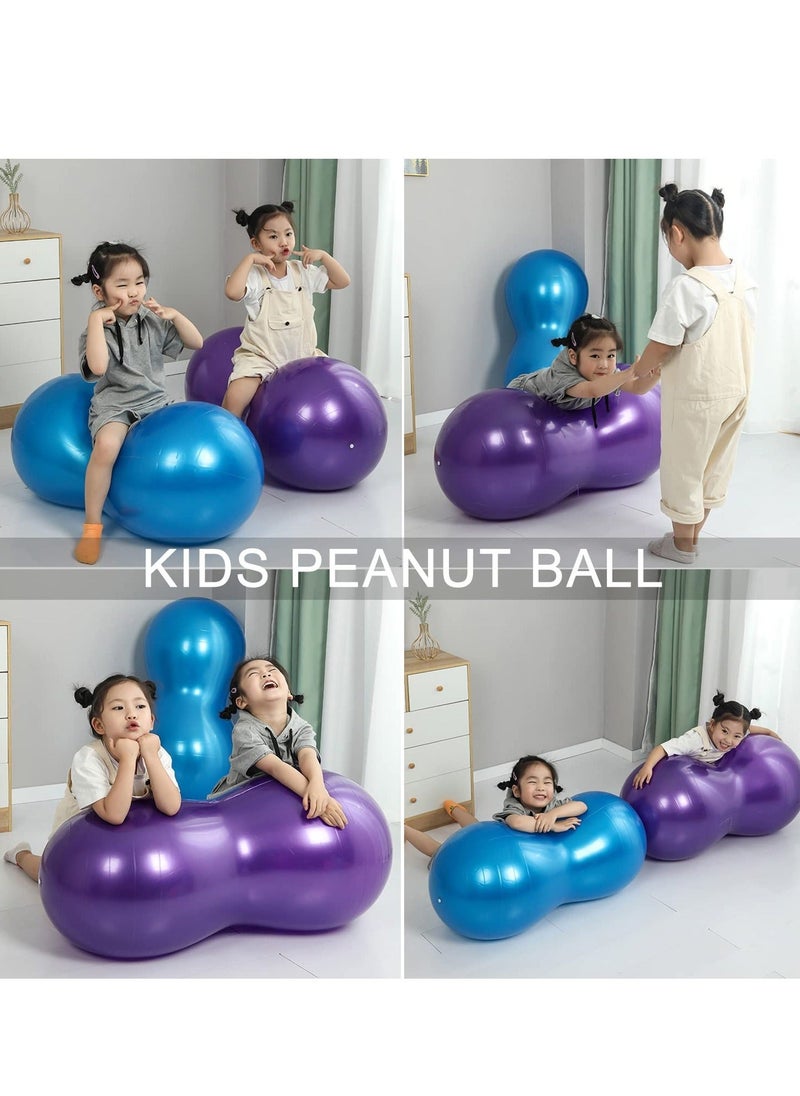 ماركة غير محددة - Peanut Ball, Exercise Yoga Balance Stability Sitting Anti Burst Ball for Labor Birthing, Kids Sensory Toys, Home u0026 Gym Fintness, Include Pump Strap - Image 1