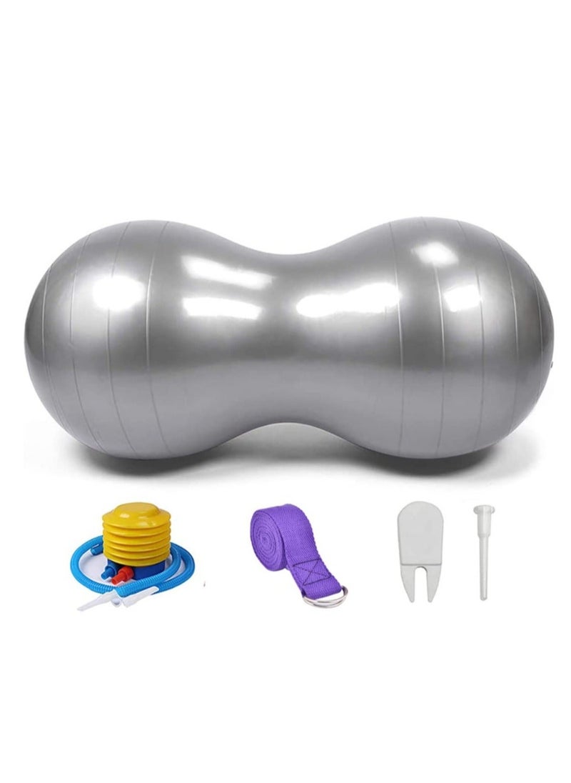 ماركة غير محددة - Peanut Ball, Exercise Yoga Balance Stability Sitting Anti Burst Ball for Labor Birthing, Kids Sensory Toys, Home u0026 Gym Fintness, Include Pump Strap - Image 1