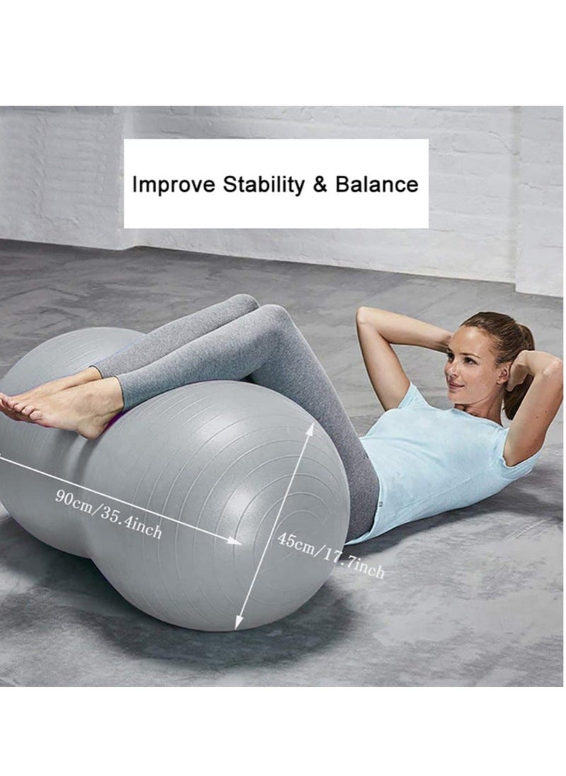 ماركة غير محددة - Peanut Ball, Exercise Yoga Balance Stability Sitting Anti Burst Ball for Labor Birthing, Kids Sensory Toys, Home u0026 Gym Fintness, Include Pump Strap - Image 1