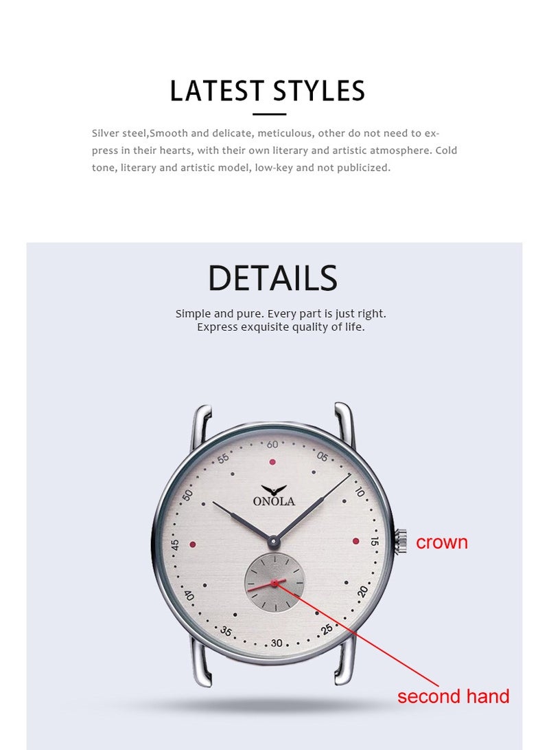 أونولا ساعة كوارتز طلابية بسيطة، عملية، فائقة الرقة - Image 4