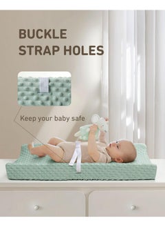 Babebay Changing Pad Cover, Ultra Soft Minky Dots Plush Changing Table Covers For Baby Girls And Boys, 2 Pack (Roman Green & Lily White)  - Image 3