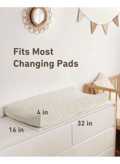 Babebay Changing Pad Cover, Ultra Soft Minky Dots Plush Changing Table Covers For Baby Girls And Boys, 2 Pack (Roman Green & Lily White)  - Image 4