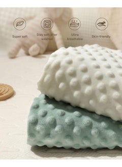 Babebay Changing Pad Cover, Ultra Soft Minky Dots Plush Changing Table Covers For Baby Girls And Boys, 2 Pack (Roman Green & Lily White)  - Image 2