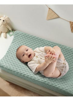 Babebay Changing Pad Cover, Ultra Soft Minky Dots Plush Changing Table Covers For Baby Girls And Boys, 2 Pack (Roman Green & Lily White)  - Image 5