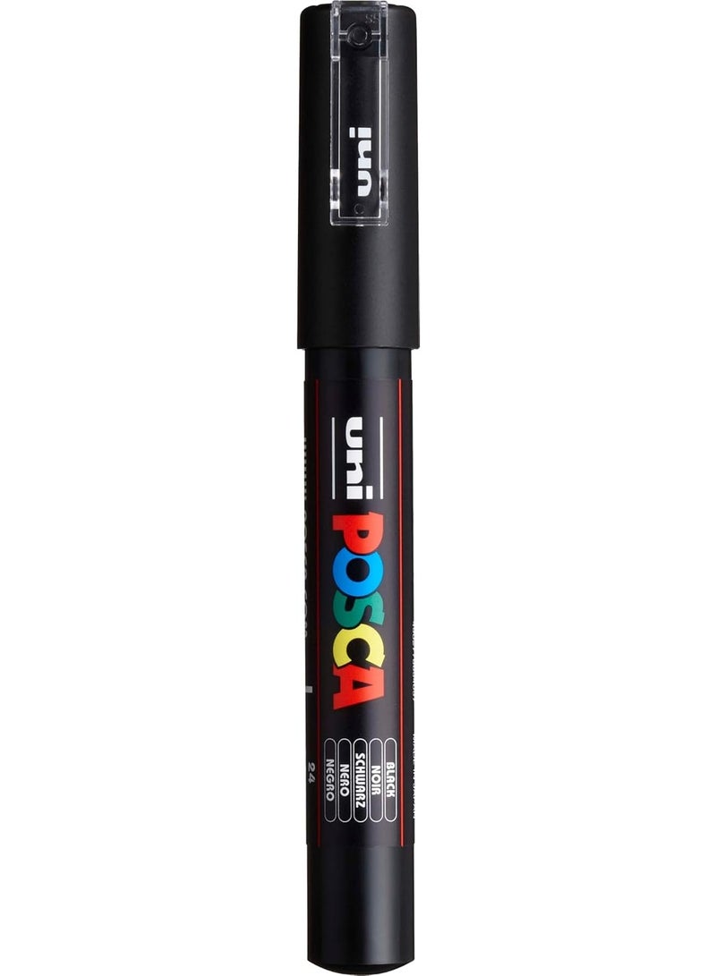 Uni Posca Extra Fine Bullet Tip Marker - Black PC-1M - Image 2