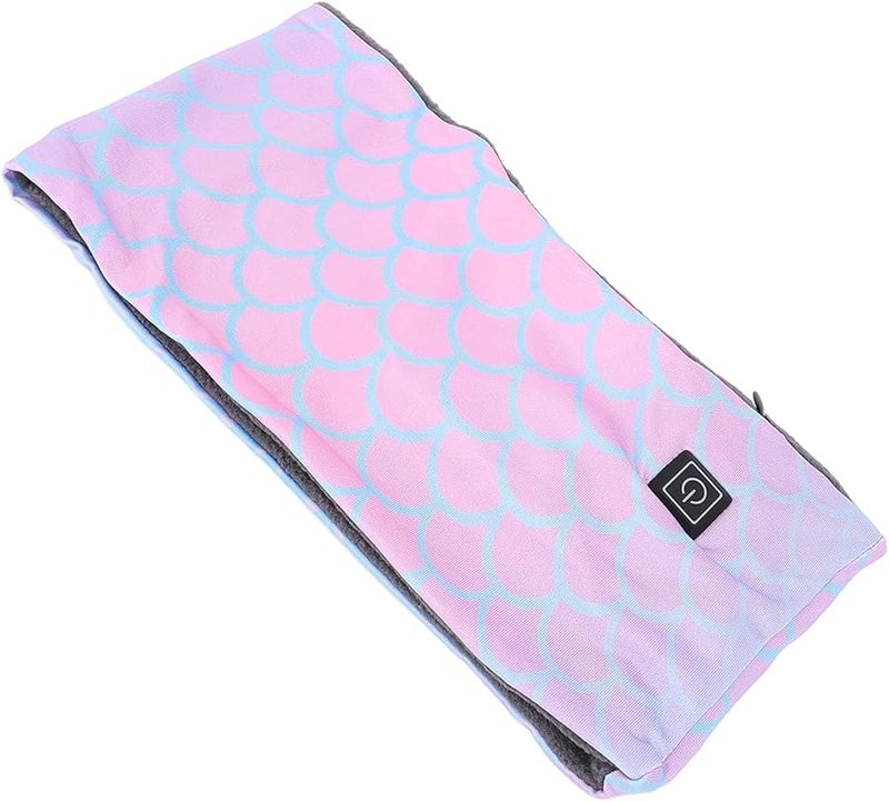 USB Heated Scarf Electric Neck Warmer for Winter Outdoor Cycling Men Women Pink Polyester - Image 4