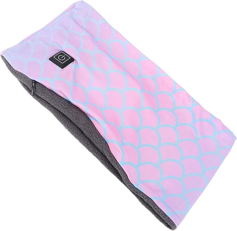 USB Heated Scarf Electric Neck Warmer for Winter Outdoor Cycling Men Women Pink Polyester - Image 5