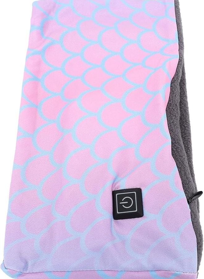 USB Heated Scarf Electric Neck Warmer for Winter Outdoor Cycling Men Women Pink Polyester - Image 1