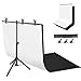 JEBUTU Product Photography Backdrops Stand Kit: 31x59in White Backdrop Background Black Backdrop Background with - Image 2