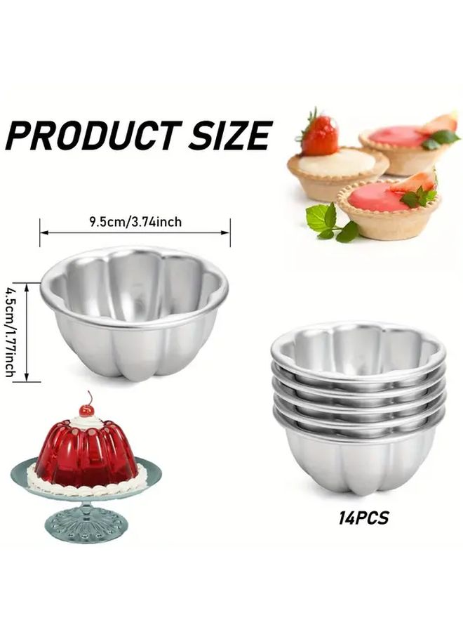 14 Pcs Aluminum Alloy Non Stick Baking Molds Flower Pumpkin Tart Pans Stackable Dishwasher Safe - Image 3