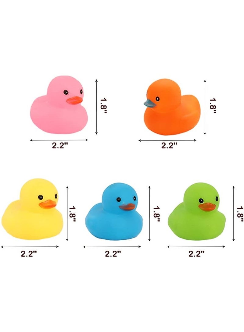 50 PCS Bath Duck Toys Colorful Mini Rubber Ducks Squeak and Float Duckies Baby Shower Toy Party Decoration for Toddlers Boys Girls - Image 5