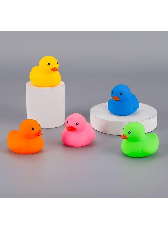 50 PCS Bath Duck Toys Colorful Mini Rubber Ducks Squeak and Float Duckies Baby Shower Toy Party Decoration for Toddlers Boys Girls - Image 3