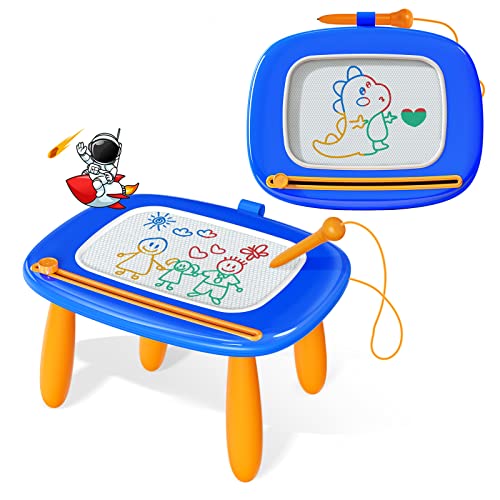 Kikidex Toddlers Toys Age 13 Magnetic Drawing Board Toddler Girl Toys for 12 Year Old Doodle Board Pad Learning and Educational Toys for 1 2 3 Year Old Baby Kids Birthday Gift Dark Blue - Image 1