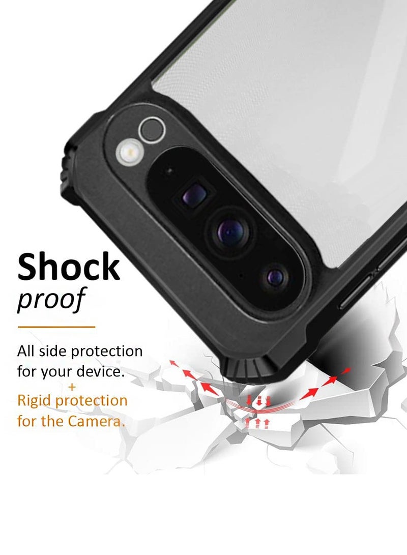 Wtech Google Pixel 9 Pro XL 5G 2024 Hybrid TPU Silicone With Raised Armour Bumpers Slim Case Cover - Black  - Image 4