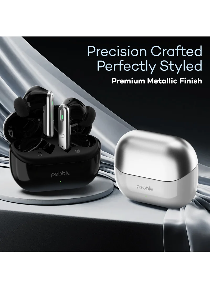 Pebble Euphoria ANC Earbuds Up to 35 dB | 30 Hrs Playtime with Quick Charge, Deep Base, ENC TWS, Quad Mics, Low Latency Mode , Active Noise Cancellation