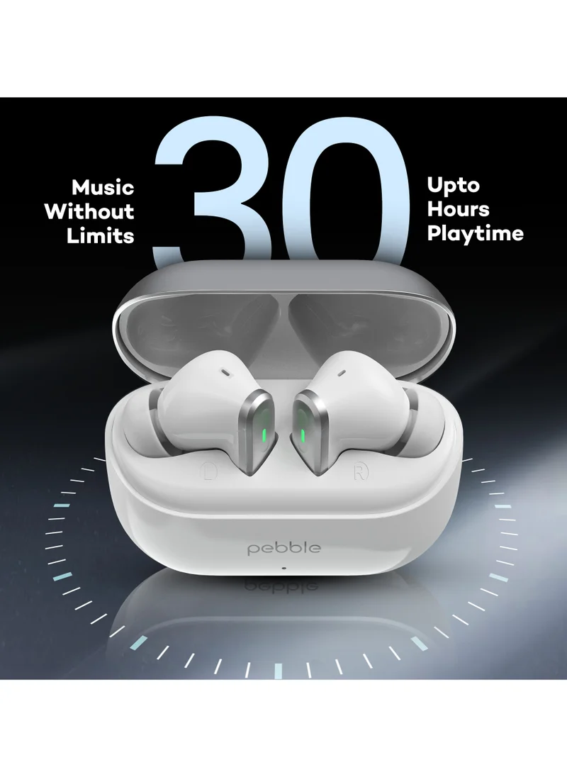 Pebble Euphoria ANC Earbuds Up to 35 dB | 30 Hrs Playtime with Quick Charge, Deep Base, ENC TWS, Quad Mics, Low Latency Mode , Active Noise Cancellation
