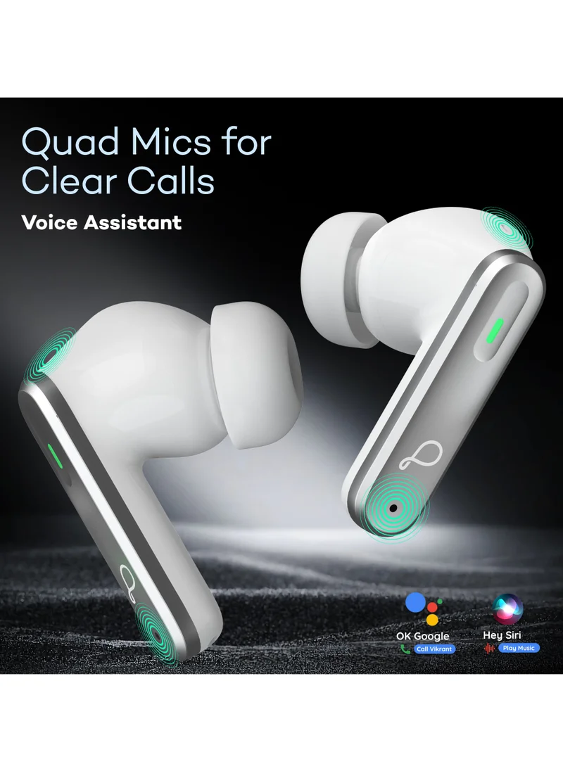Pebble Euphoria ANC Earbuds Up to 35 dB | 30 Hrs Playtime with Quick Charge, Deep Base, ENC TWS, Quad Mics, Low Latency Mode , Active Noise Cancellation