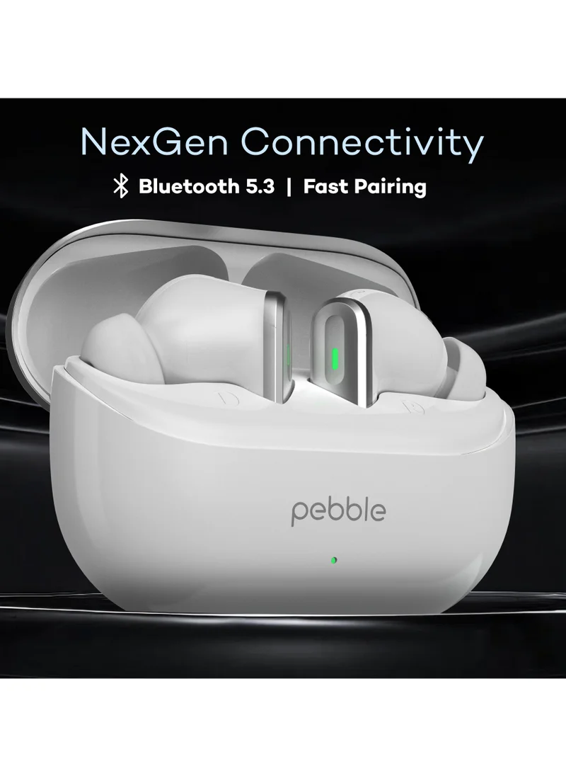Pebble Euphoria ANC Earbuds Up to 35 dB | 30 Hrs Playtime with Quick Charge, Deep Base, ENC TWS, Quad Mics, Low Latency Mode , Active Noise Cancellation