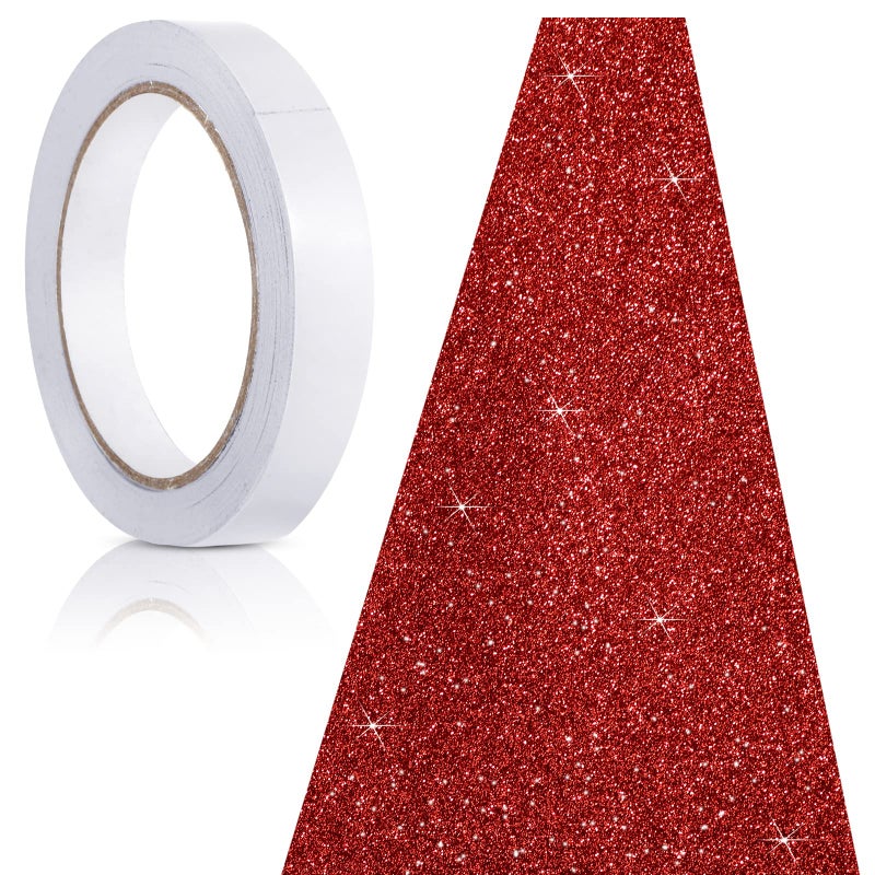 Tatuo Tatuo Carpet Runner Runway Rug 55 GSM Thickness with Carpet Tape for Prom Wedding Christmas Party Outdoor Indoor Hallway Rug(Glitter Red 2.46 x 30 Feet)  - Image 5