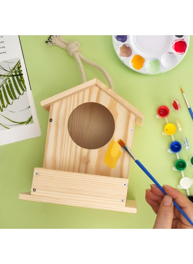 LotFancy Bird House Kit, DIY Wooden Birdhouse Kits, Arts and Crafts Painting Kits for Kids Ages 4+, Build and Paint, Including Paints & Brushes - Image 4