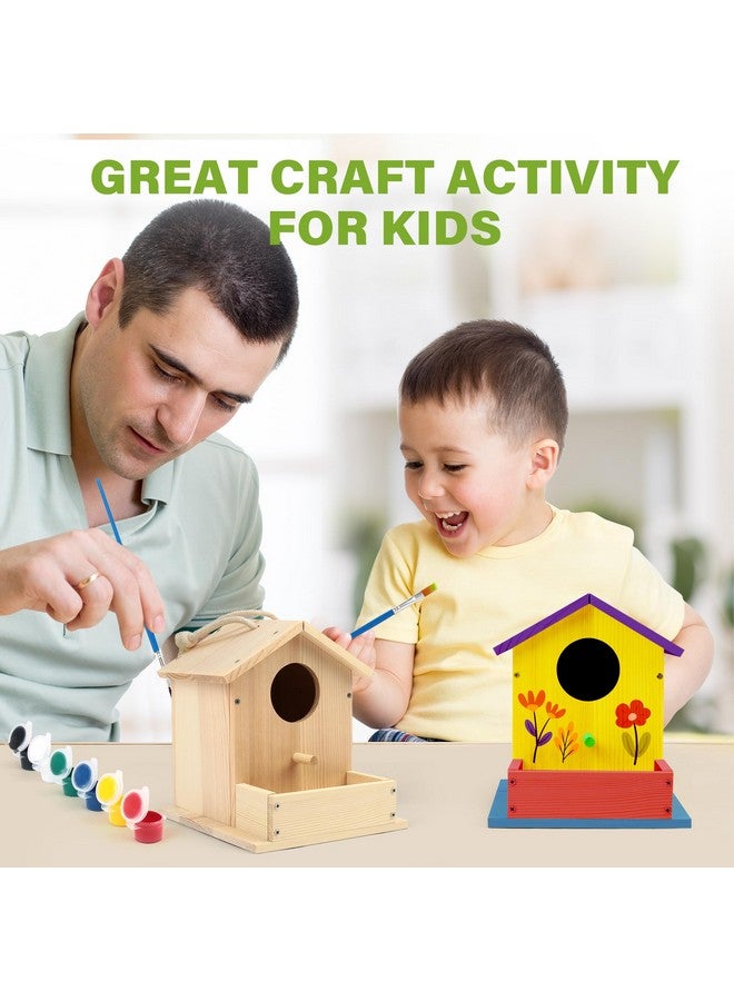 LotFancy Bird House Kit, DIY Wooden Birdhouse Kits, Arts and Crafts Painting Kits for Kids Ages 4+, Build and Paint, Including Paints & Brushes - Image 5