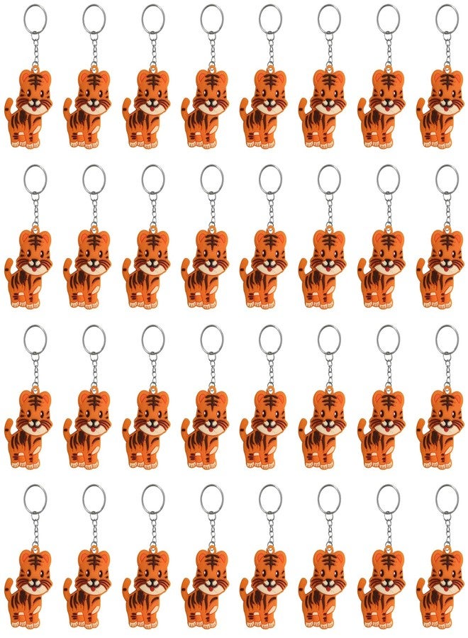iMagitek 40 Pack Tiger Keychains Safari Animal Keychains for Tiger Themed Party Favors, Jungle Safari Party Favors, Birthday Party Bag Fillers - Image 2