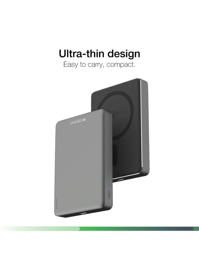 Dviced Ultrathin MagsafePower bank with 10000mAh capacity - Grey - Image 2