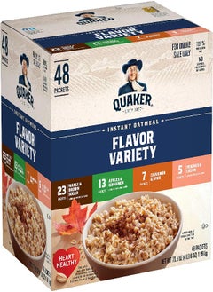 Quaker Quaker Instant Oatmeal, 4 Flavor Variety Pack, Individual Packets, 48 Count  - Image 4