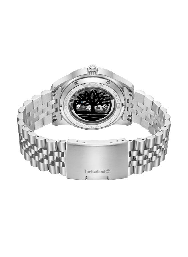 Timberland Men Lodgepole Grey Dial Stainless Steel Bracelet Automatic Watch for Men, 41mm - Image 3