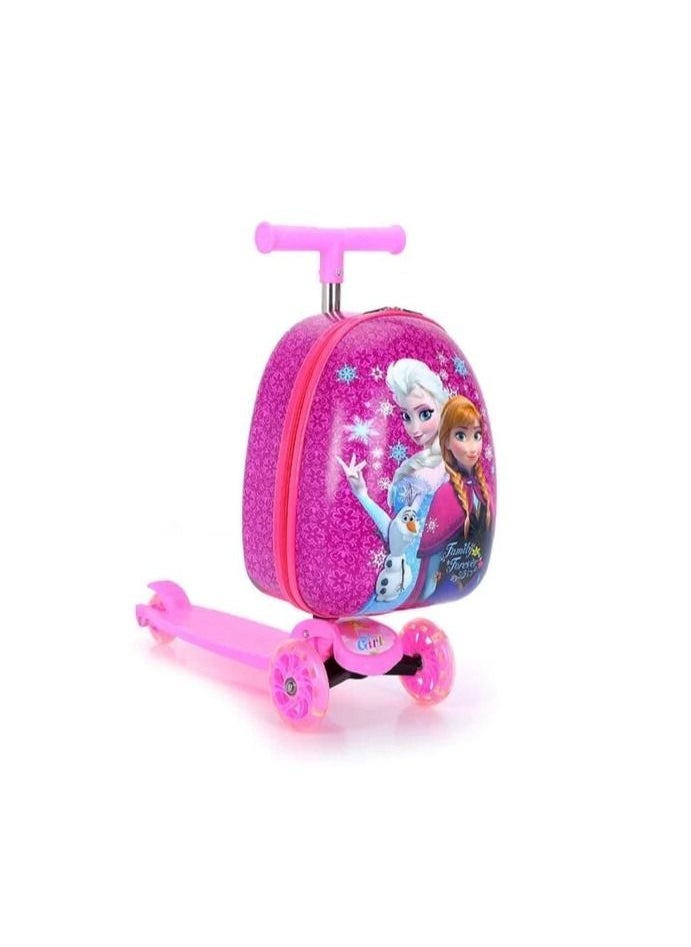Generic - Kids Luggage Scooter Suitcase 3 Wheels Kick Scooter Luggage for Kids, Toddlers Girls & Boys, LED Flashing Wheels - Image 1