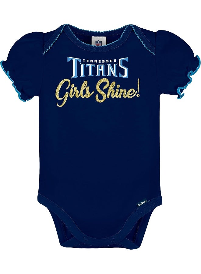 Gerber NFL Baby Girls 3 Pack Short Sleeve Bodysuit  - Image 2