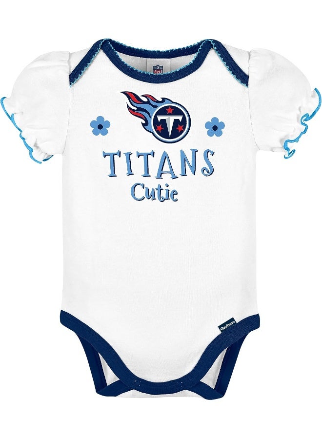 Gerber NFL Baby Girls 3 Pack Short Sleeve Bodysuit  - Image 4