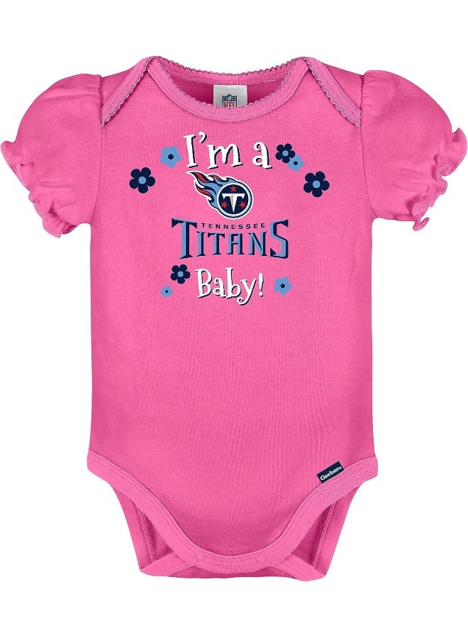Gerber NFL Baby Girls 3 Pack Short Sleeve Bodysuit  - Image 3