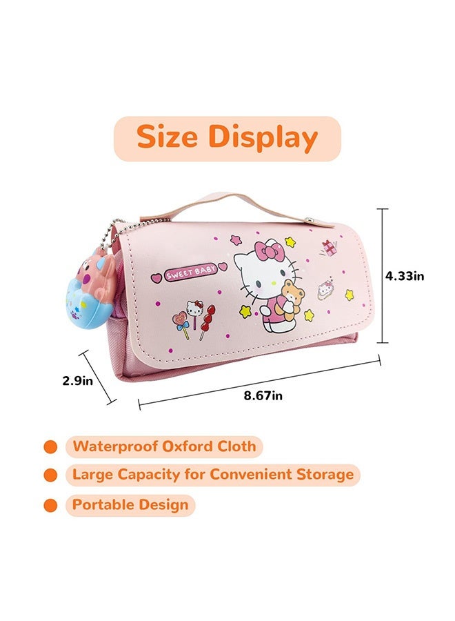 Hello Kitty Cute Pencil Pouch, Kawaii Big Pencil Case Cute School Supplies Is a Great Gift for Kids Offices and Schools Suitable for Girls Pencil Case  - Image 5