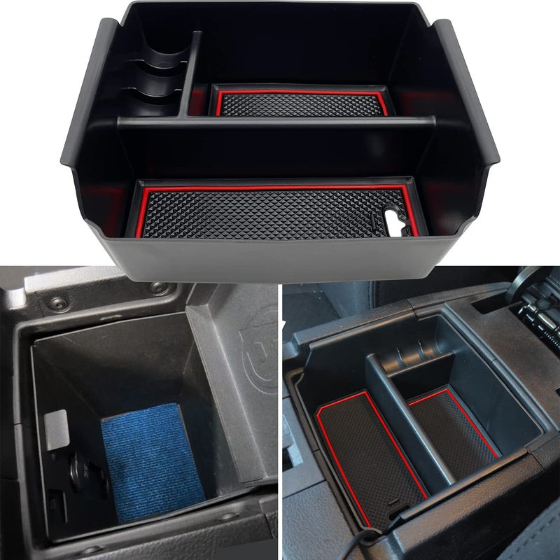 EVTIME Compatible with Jeep Wrangler JK and JKU Accessories 20112018 Center Console Organizer Tray Red