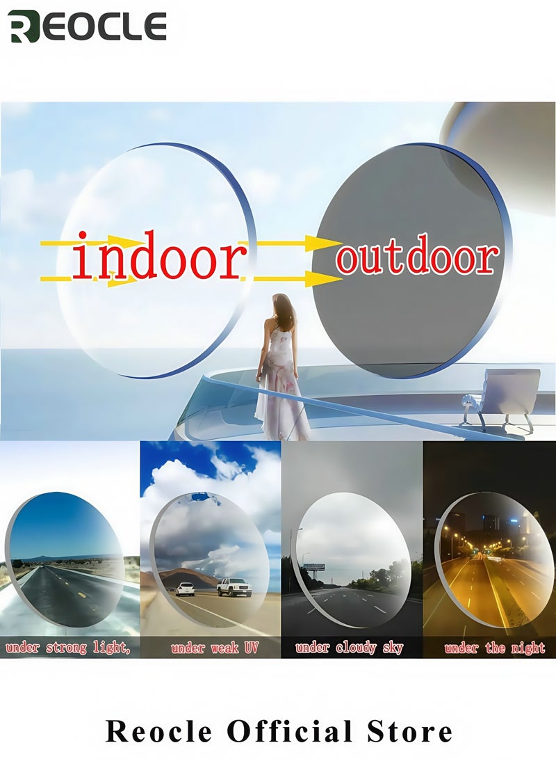 ريوكل نظارات قراءة حاسوبية متعددة التركيز تقدمية، نظارات قراءة فوتوكرومية تحجب الضوء الأزرق - Image 2