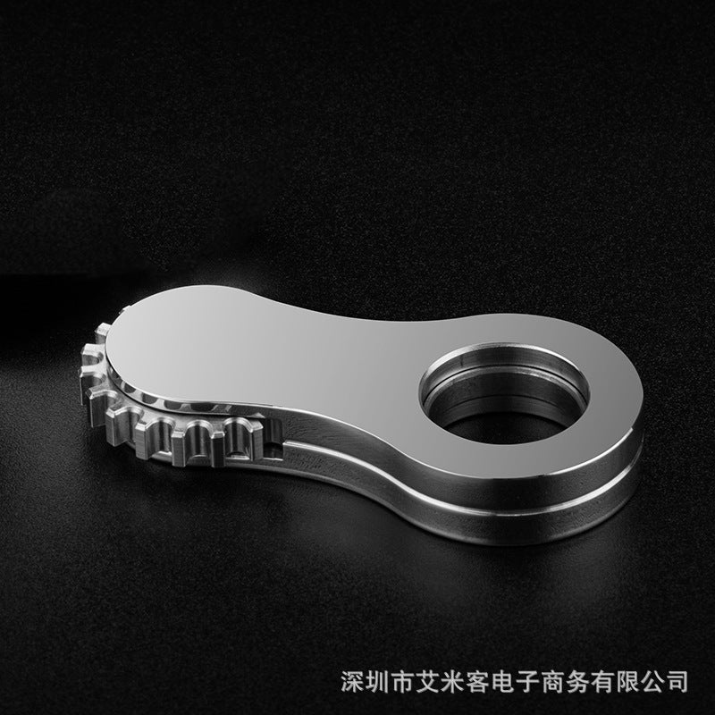 Stainless Steel Fidget Spinner Ring King Serrated Edition - Image 4