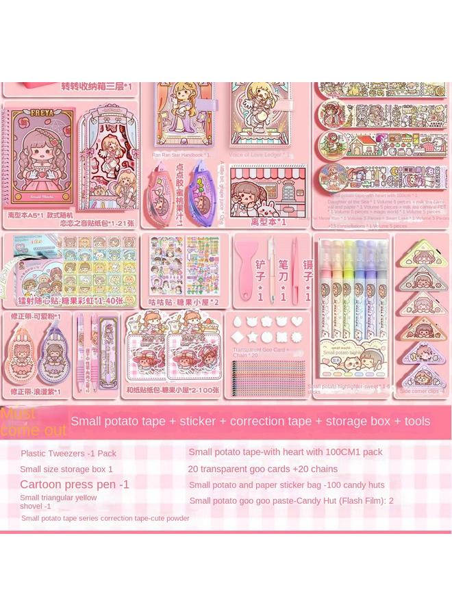 Bluejw Little Mashu Hand Account Book Girl's Hand Account Suit Girl's Cute Hand Account Suit Gift Box New Product Little Mashu Hand Account Set  - Image 1