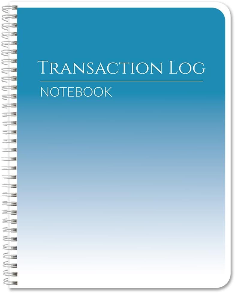 BookFactory Transaction Log BookTransactions NotebookLedgerRegister  WireO 100 Pages 85 x 11 LOG1007CWPPTransactionsLogBX - Image 1