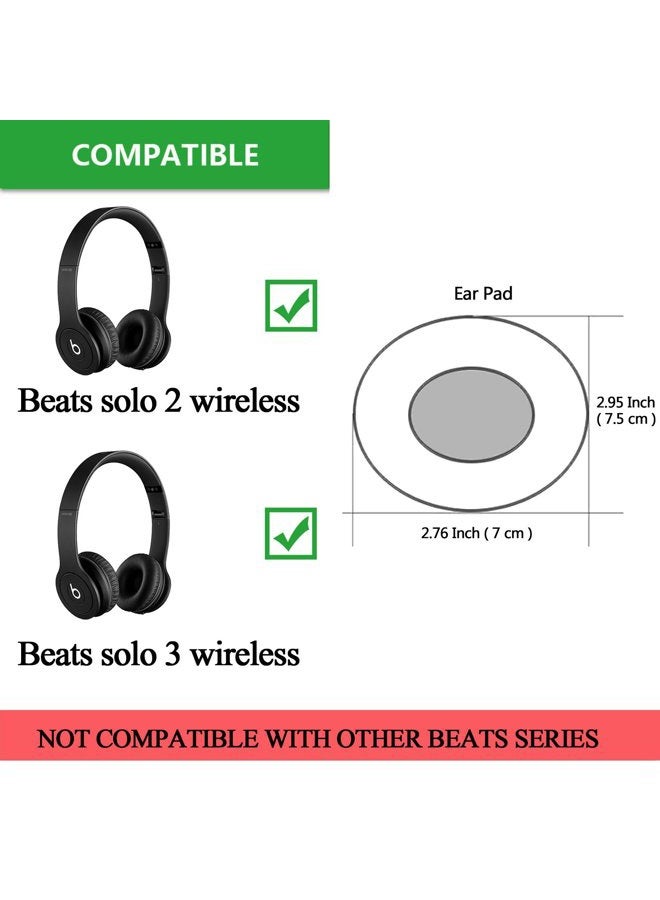 JARMOR Beats Solo 2.0/3.0 Replacement Earpads, JARMOR Memory Foam Ear Cushion Cover for Beats Solo 2.0/3.0 Wireless On Ear Headphones ONLY, Red - Image 2