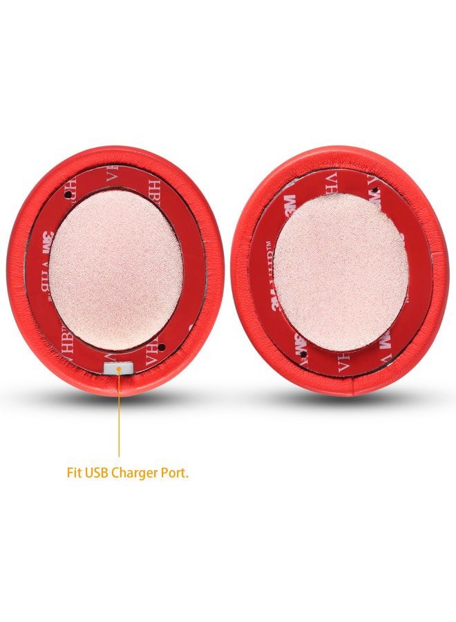JARMOR Beats Solo 2.0/3.0 Replacement Earpads, JARMOR Memory Foam Ear Cushion Cover for Beats Solo 2.0/3.0 Wireless On Ear Headphones ONLY, Red - Image 3