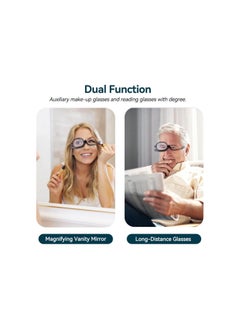 Generic Makeup Glasses with Magnify Eye,Rotating Makeup Glasses for Women Makeup Essential Tool(Black 350)  - Image 3