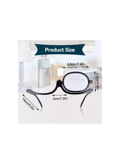 Generic Makeup Glasses with Magnify Eye,Rotating Makeup Glasses for Women Makeup Essential Tool(Black 350)  - Image 4